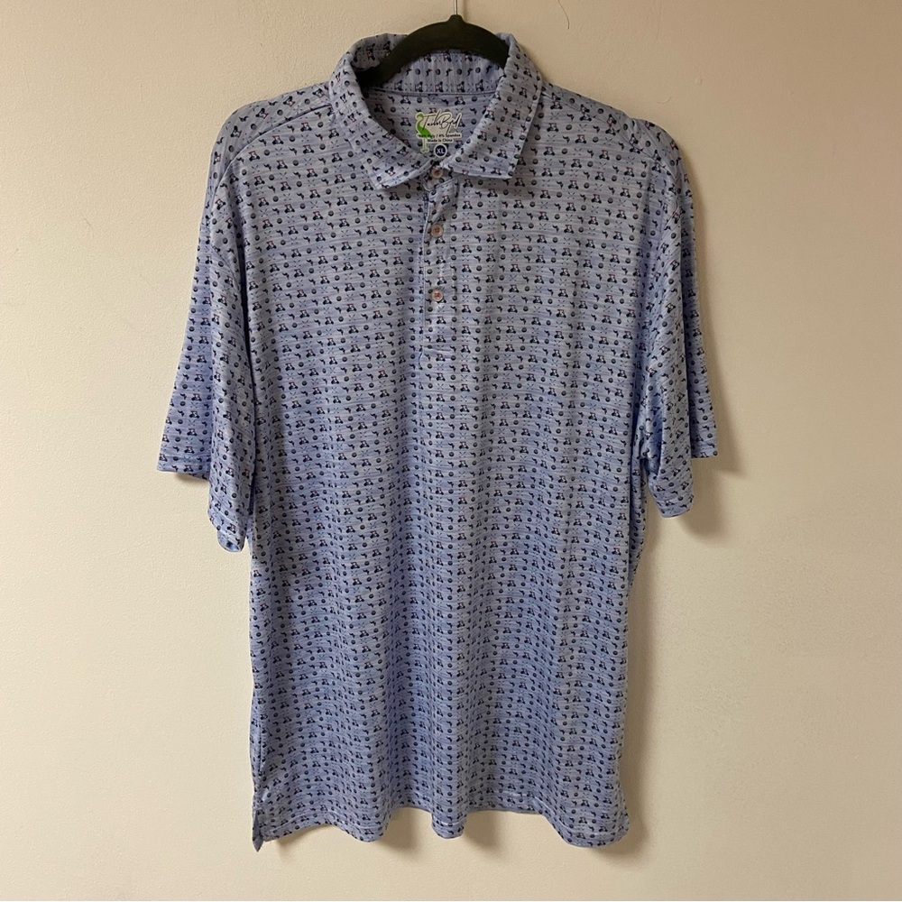 Tailorbryd Men’s Shirt Polo Golf Golf Cart Design Blue XL Sports Performance